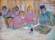 Henri  Toulouse-Lautrec The ladies in the brothel dining-room oil painting reproduction